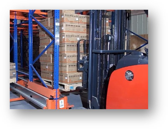 Forklift and radio shuttle