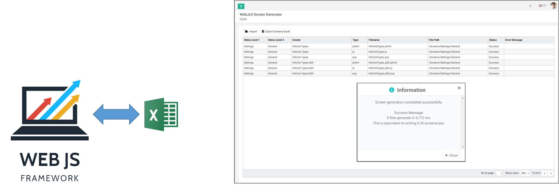 WebJS Framework code generator